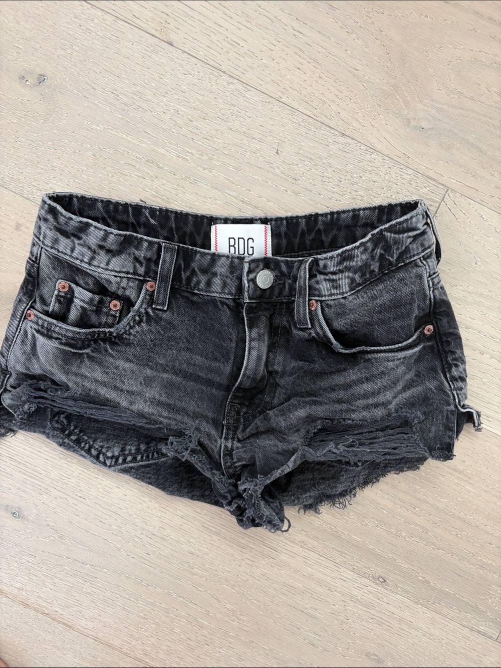 BDG Washed Black Distressed Denim jean Cutoff Shorts